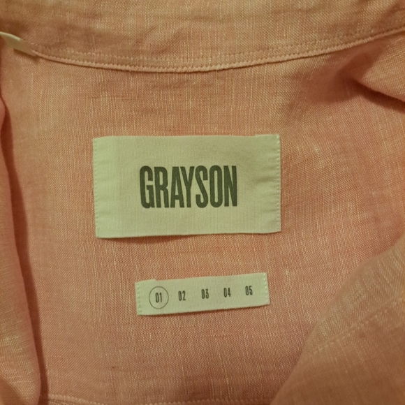 Grayson Women's Buttondown Linen Shirt Pink Excellent Condition Size XS - Picture 9 of 11